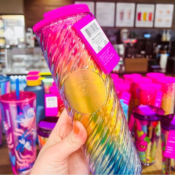 Starbucks Tim Singleton Pride Spiral Rainbow Swirl Hot Cold Tumbler Cup 2023 NWT - Picture 1 of 14